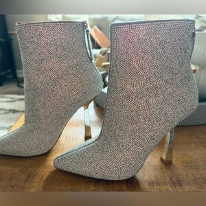 Steve Madden Glittering Silver Heeled Boots